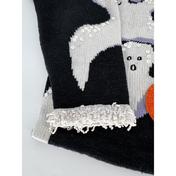 Vintage Halloween Cardigan Women's Large Ghost Ugly Sweater Grandma Janes Closet - Picture 3 of 9